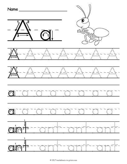 Tracing Letters A Worksheets 99worksheets