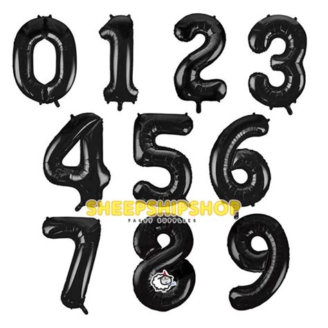 Jual Balon Foil Angka Hitam 40cm Ulang Tahun Happy Birthday Black