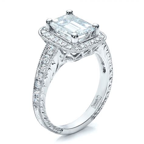 This elegant diamond shape looks spectacular in a variety of setting styles. Custom Emerald Cut Diamond Engagement Ring #1478 - Seattle ...