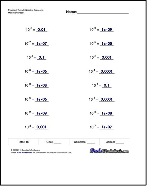 Powers Of Ten Worksheets 5th Grade