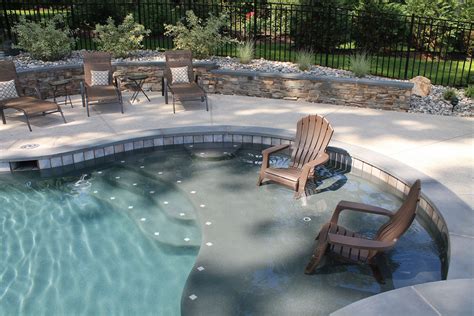 Custom Swimming Pool With Sun Shelf Swimming Pools Backyard Pool Patio Backyard Pool