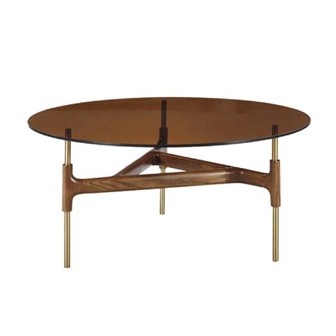 See more ideas about coffee table, table, furniture. Modrest Lawson Round Coffee Table // Walnut + Glass - Vig ...