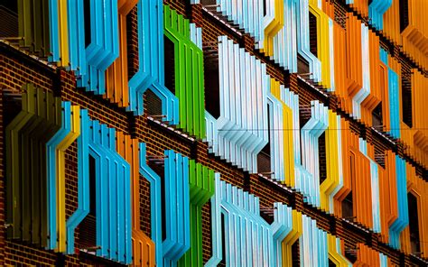 Download Wallpaper 3840x2400 Facade Building Colorful Architecture