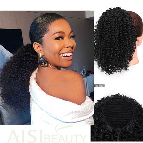 Drawstring Puff Ponytail Afro Kinky Curly Hair Extension Etsy