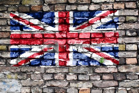 Flag Of The United Kingdom On An Old Brick Wall By Bestmoose Vectors