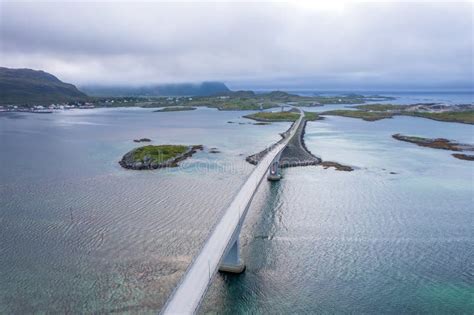 Aerial View Of Bridge On Lofoten Islands In Norway Stock Photo Image