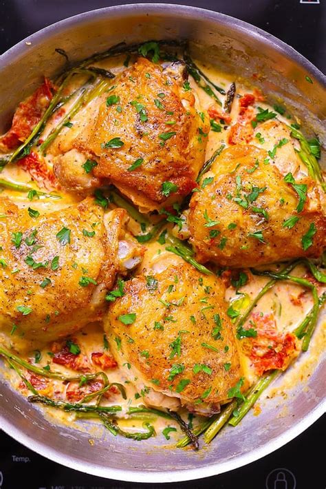 Roll up the chicken, with the. Creamy Chicken Thighs and Asparagus - Julia's Album