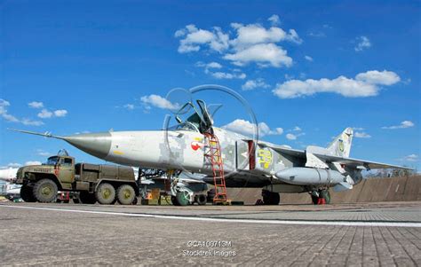 Ukrainian Air Force Su 24 Aircraft At Lutsk Air Base Ukraine