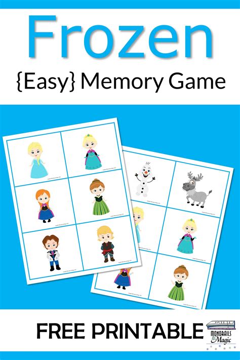 Frozen Memory Game Free Printable Monorails And Magic