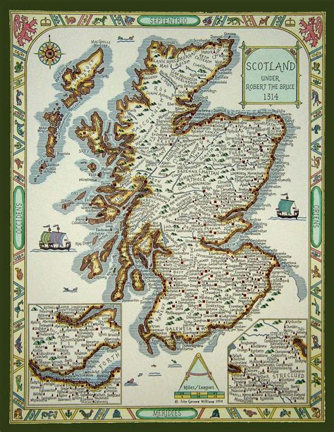 Map Of Scottish Clans Under Robert The Bruce 1314 Scotland History