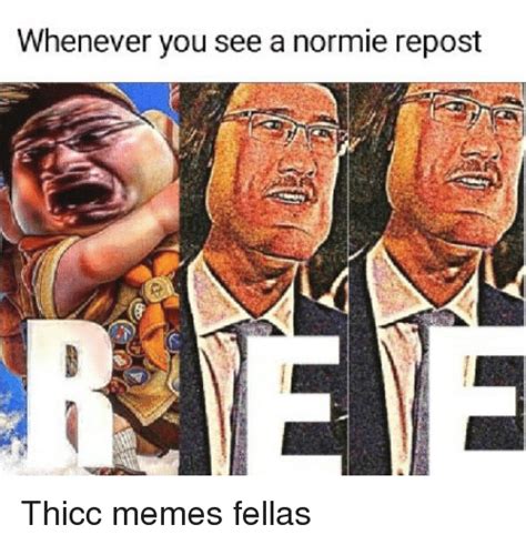 Whenever You See A Normie Repost Thicc Memes Fellas Meme On Meme