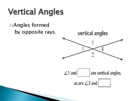 2 5 Proving Angles Congruent Vertical Angles Angles