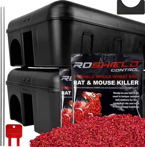 Roshield 2 X Rat Killer Control Kit With Wheat Grain Poison Bait
