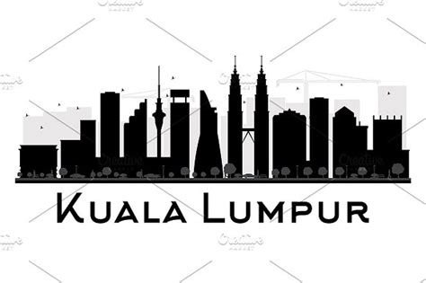 Malaysia flat icon, malaysian outline design banner. Kuala Lumpur City skyline silhouette ~ Illustrations on ...