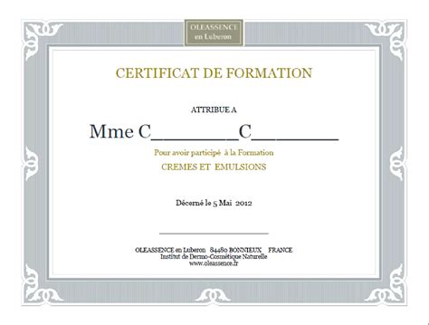 Certificat De Formation