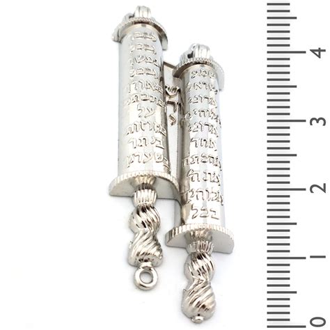 Torah Scroll Mezuzah In Shiny Pewter Mezuzah Master