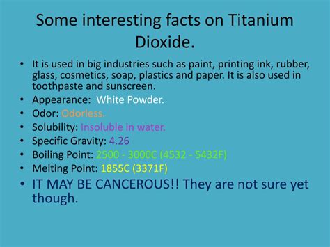 Ppt Titanium Dioxide Chemical Formula Tio2 Powerpoint Presentation