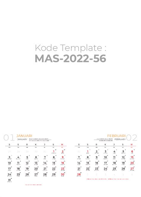 Template Kalender 2022 56 Toko Fadhil Template