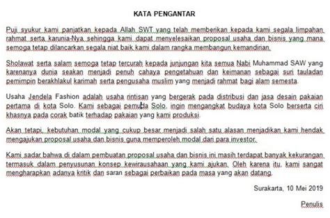 Download Contoh Kata Pengantar Proposal Usaha Yang Baik Dan Benar Doc