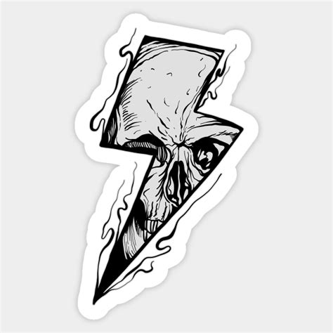 Lightning Skull Skull Sticker Teepublic