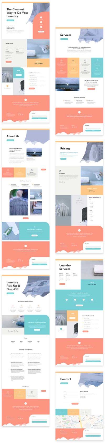 Laundry Service Layout Free Divi Layout Pack 2018 • Divi Theme Layouts