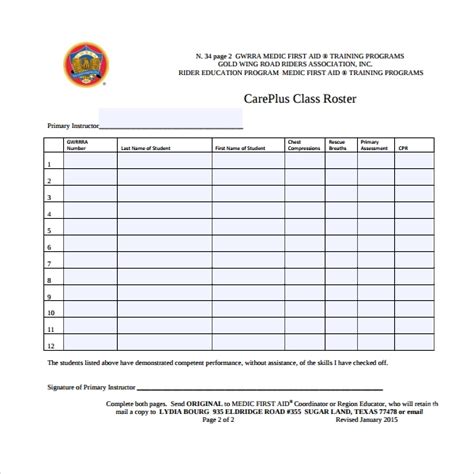 Each of these schedules has different requirements and are both designed for a 24/7 operation. 8+ Class Roster Templates | Sample Templates
