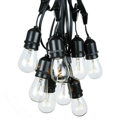 48 Foot S14 Edison Outdoor String Lights Suspended Commercial Grade