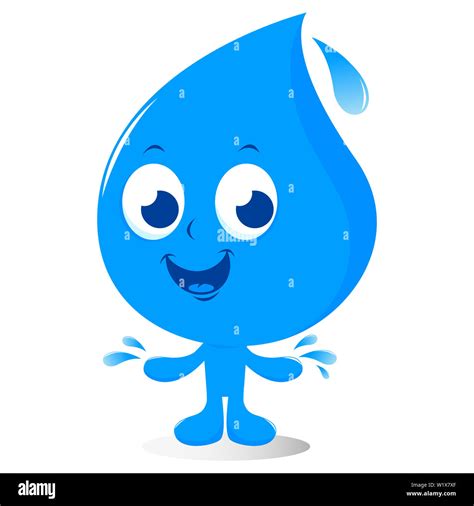 Illustration Of A Cute Character Representing A Water Drop Stock Photo