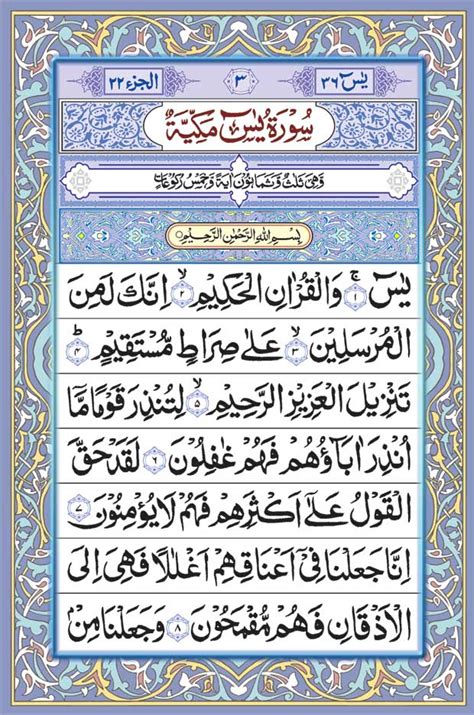 Surah Yaseen Arabic Text Only Big Coloured Indias