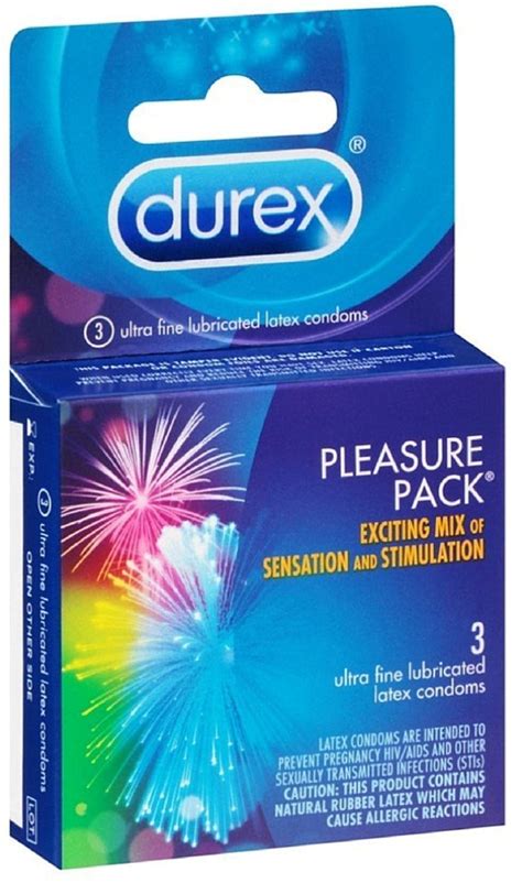 Durex Pleasure Pack Premium Lubricated Latex Condoms Assorted Ea Pack Of Walmart Com