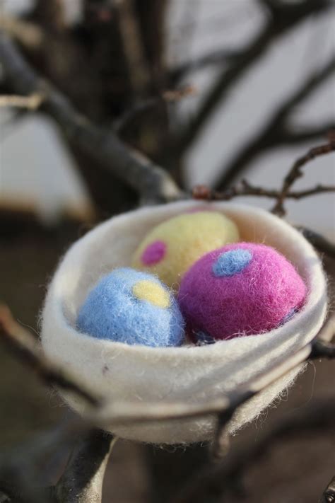 Needle Felted Eggs In A Wet Felted Nest Felted Nest Waldorf Crafts