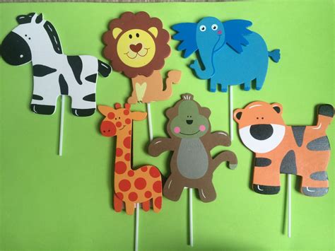 Large 2 6 Wooden Safari Animal Cutouts Jungle By Csmdiapercakes