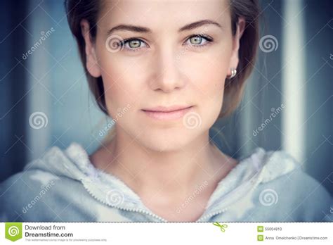 Natural Portrait Of A Beautiful Woman Stock Photo Image