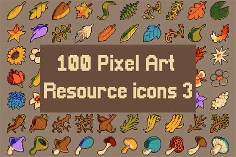 Nature Things Pixel Art 32x32 Icons Download