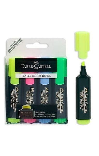 Set Of 4 Highlighters Faber Castell Stationery Writing