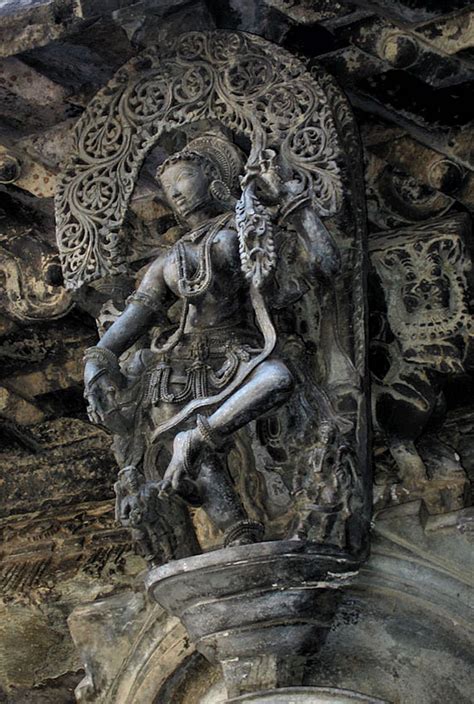 Hoysala Sculpture A Column Capital Of A Heavenly Dancer Chennakesava