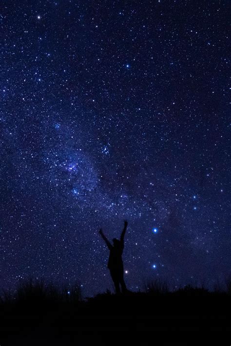 Download Wallpaper 800x1200 Silhouette Starry Sky Night Dark Iphone