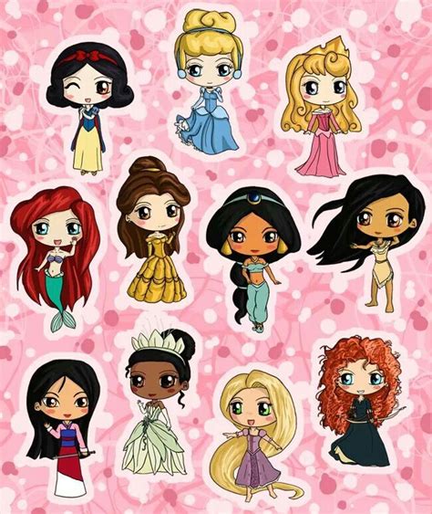 Anime Disney Princesses Chibi Disney Disney Princess Drawings