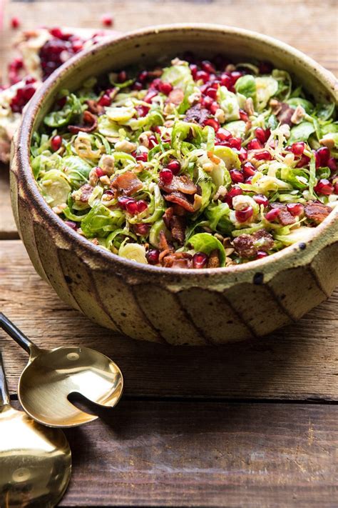 Shredded Brussels Sprout Bacon Salad with Warm Cider Vinaigrette. - Half Baked Harvest