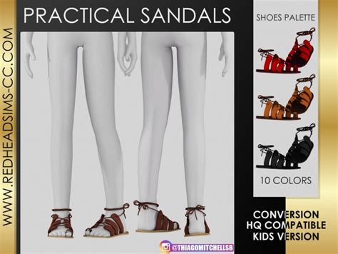 Practical Sandals Kids Version By Thiago Mitchell At Redheadsims Sims