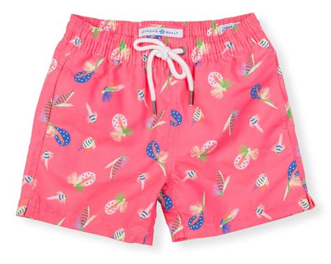 New Boys Classic Swim Trunk Flyfish Happy Pink Preppy Baby Clothes