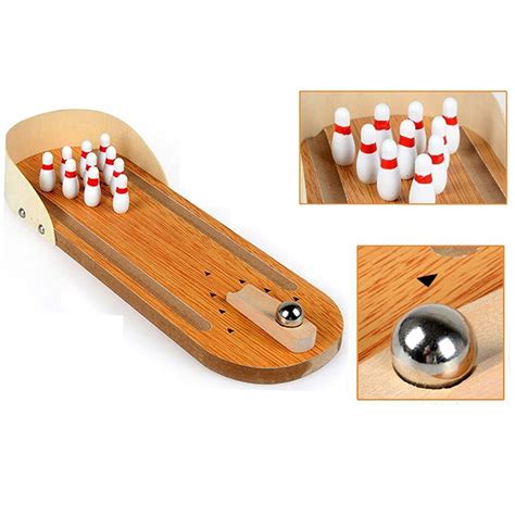 Buy Bowlingspil Wooden Bowling Ball Board Game Kids Children