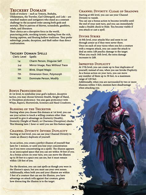 Dnd Cleric Trickery Domain Domainvb