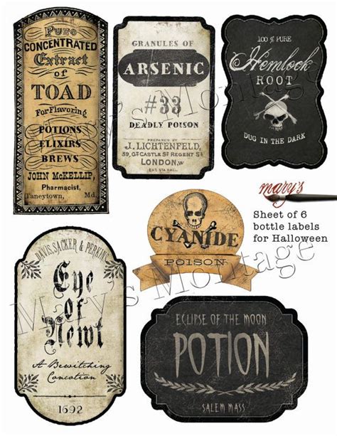 Alchemy Potion Label Halloween Apothecary Labels Halloween Printable