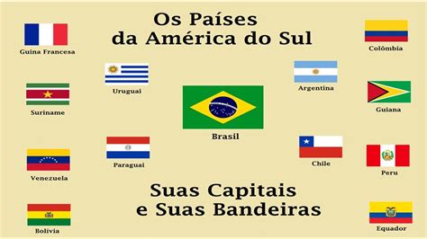 Os Países Da América Do Sul Suas Capitais E Suas Bandeiras Youtube