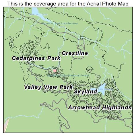 Aerial Photography Map Of Crestline Ca California