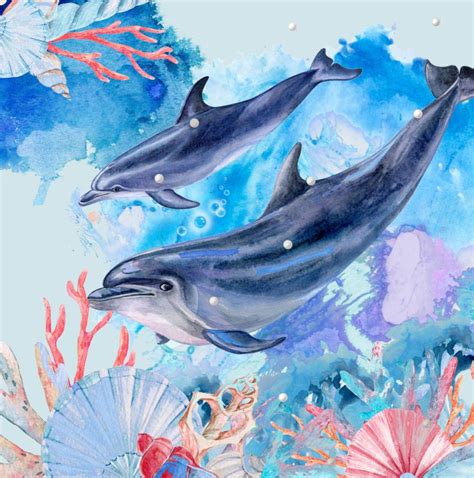 Coral Painting Dolphin Painting Baby Animal Drawings Horse Drawings