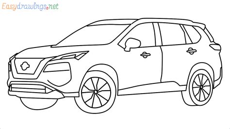 How To Draw Nissan Rogue Step By Step 16 Easy Phase