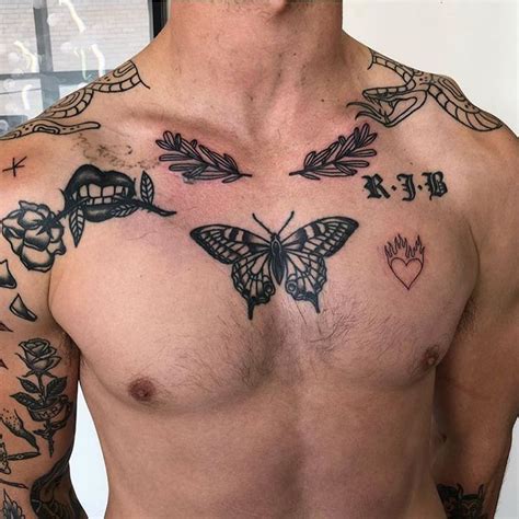 Pin By Kiamsha On Tattoos In 2020 Chest Tattoo Men Black Butterfly