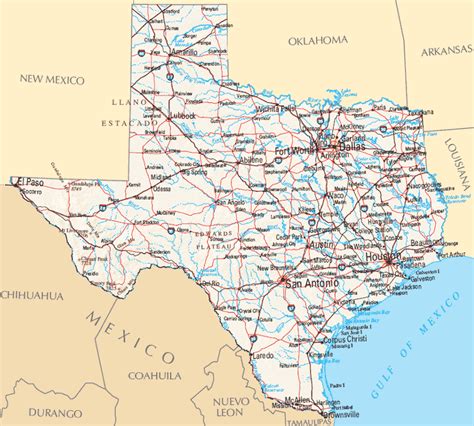 Texas Map With Counties And Cities